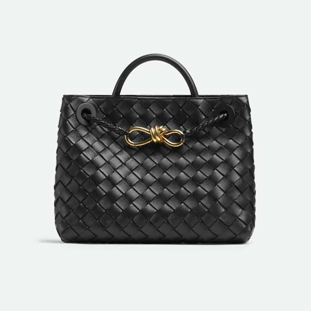 Bottega Veneta Small Andiamo in Lambskin Leather for Women in Black