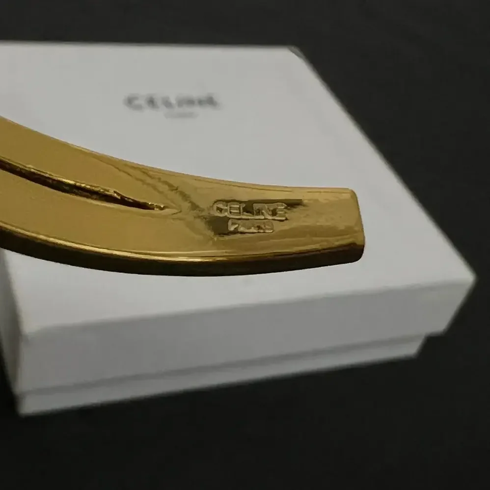 Celine Paris Double Thin Cuff in Brass with Gold Finish for Women in Gold