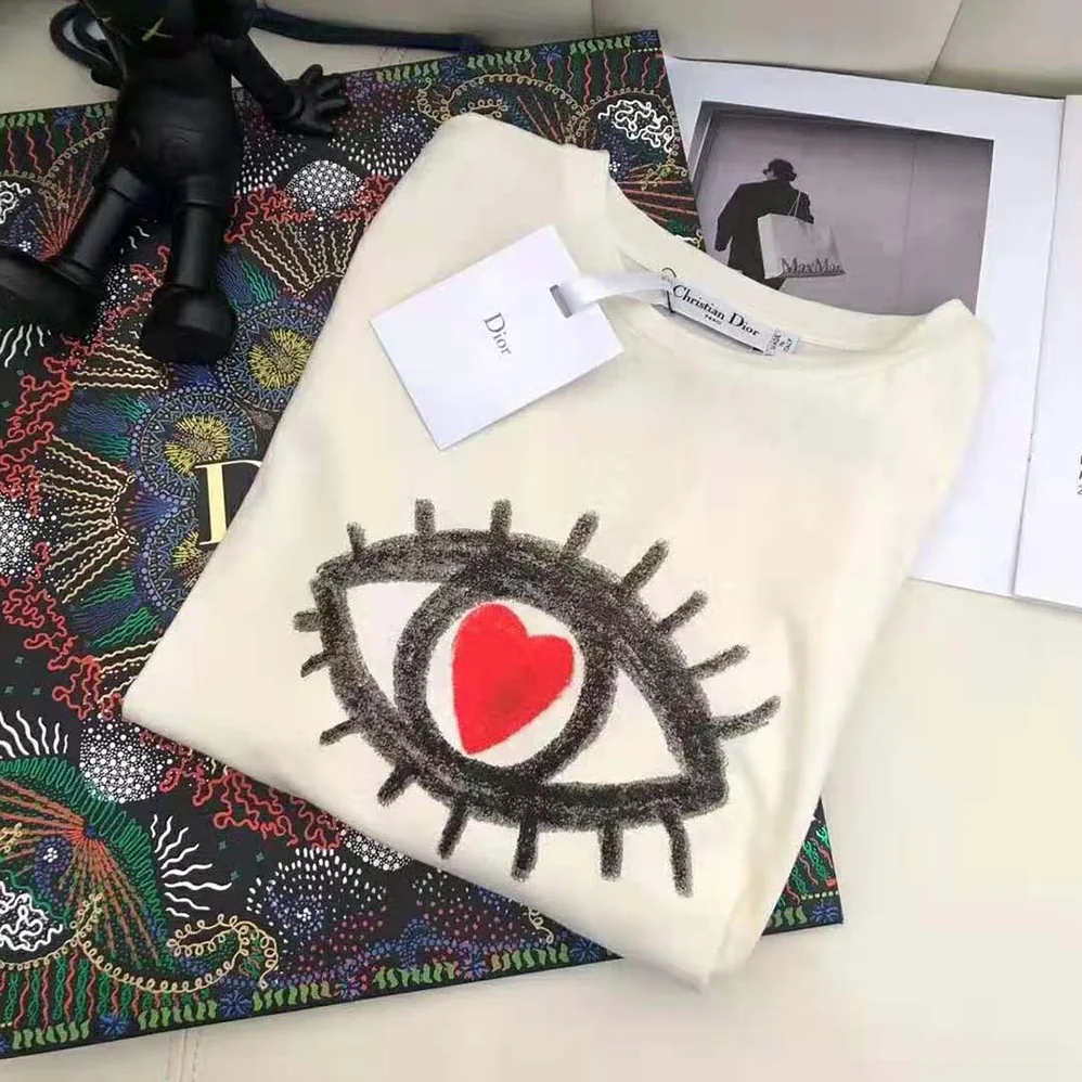 Dior I See You T-shirt Ecru Cotton Jersey and Linen for Women
