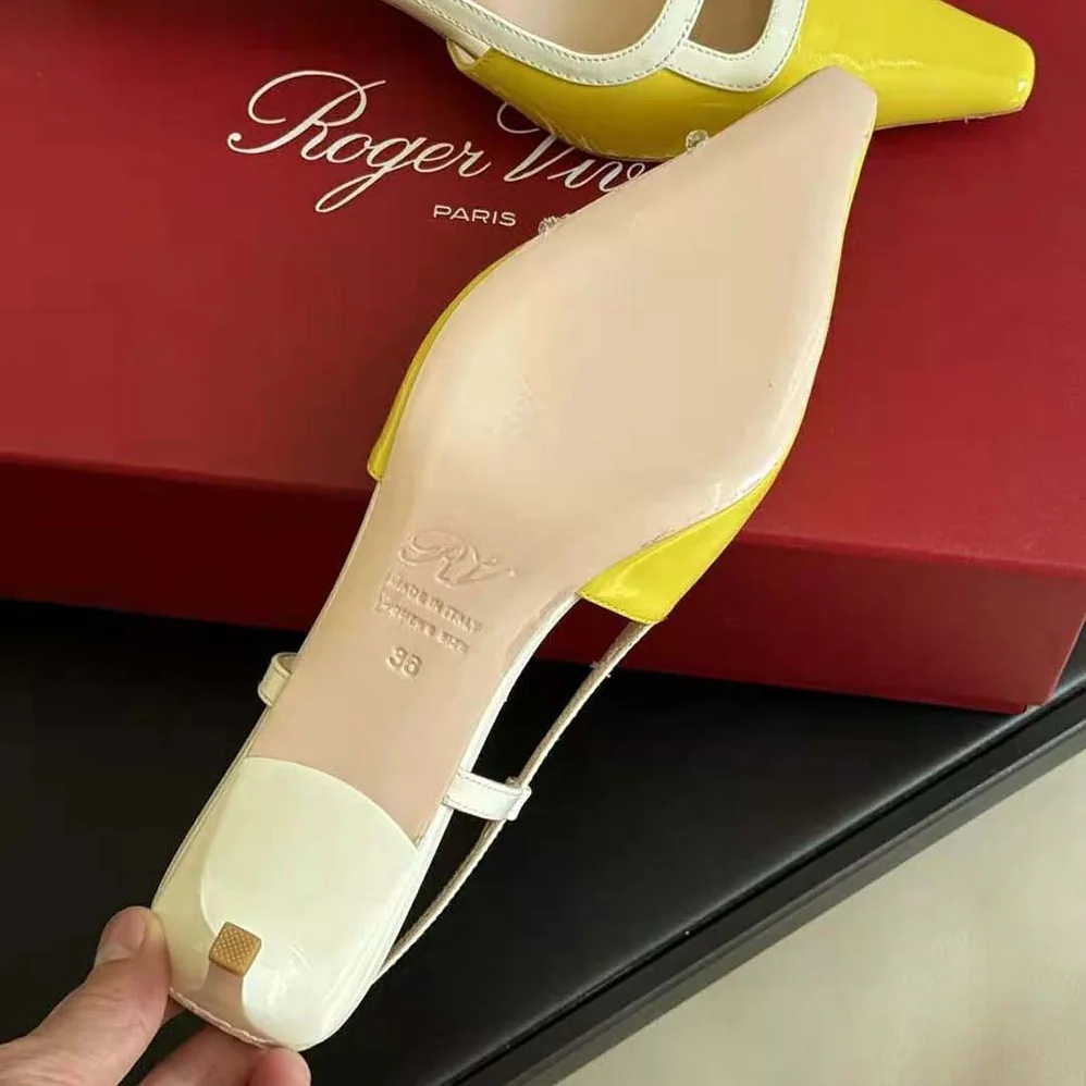 Roger Vivier Viv' Canard Slingback Pumps in Patent Leather for Women in Yellow