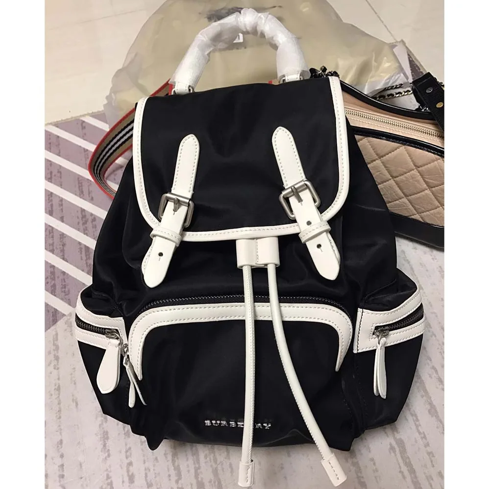 Burberry The Medium Rucksack in Technical Nylon and Leather for Unisex Burberry The Medium Rucksack in Technical Nylon and Leather for Unisex