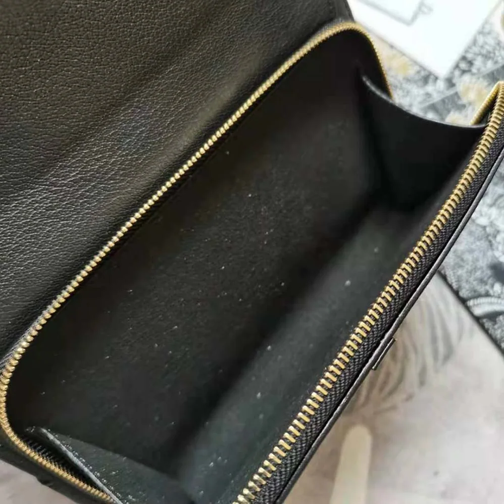 Dior Saddle Double Pouch Goatskin for Women in Black