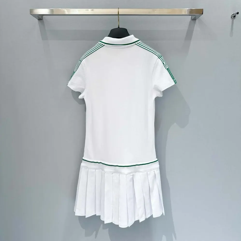 Dior Vibe Short Pleated Dress White Cotton Jersey for Women