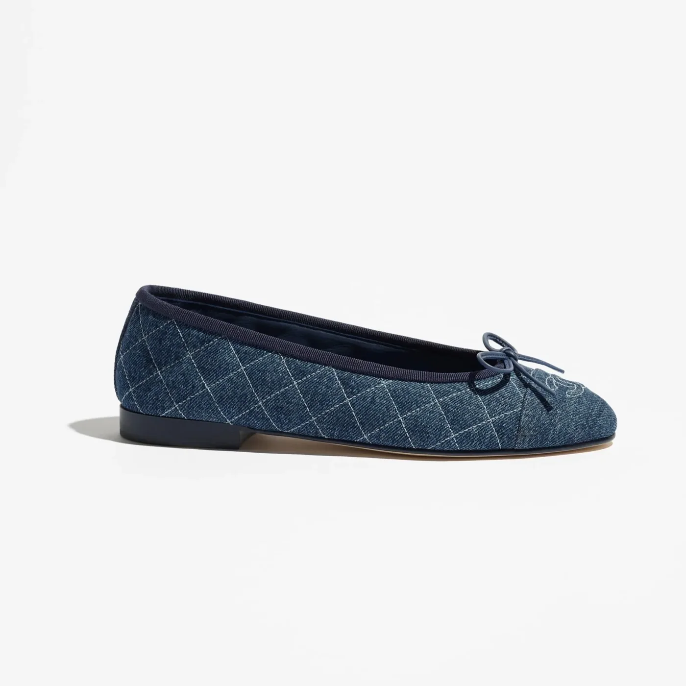 Chanel Ballet Flats Blue Denim --U7648
