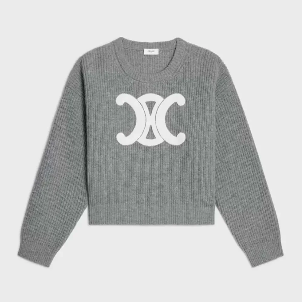 Celine Crew Neck Sweater In Ribbed Wool for Men