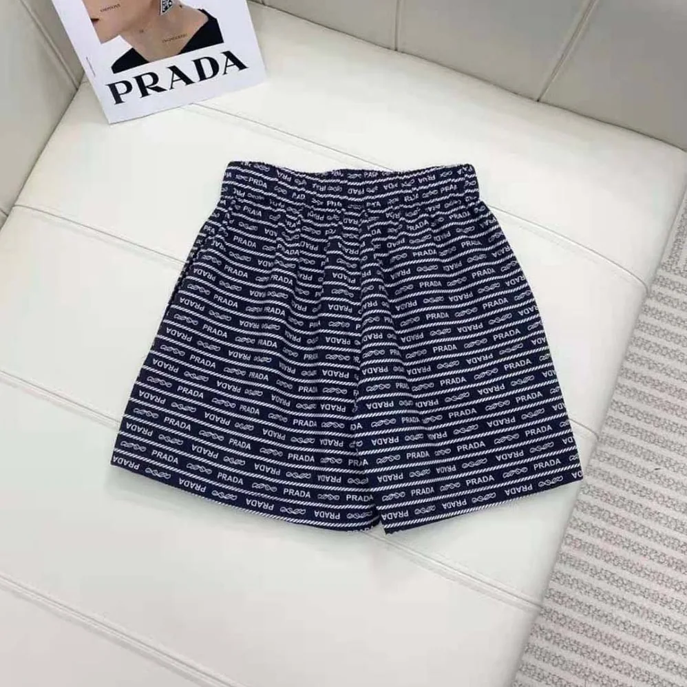 Prada Nylon Shorts for Women in Blue/White