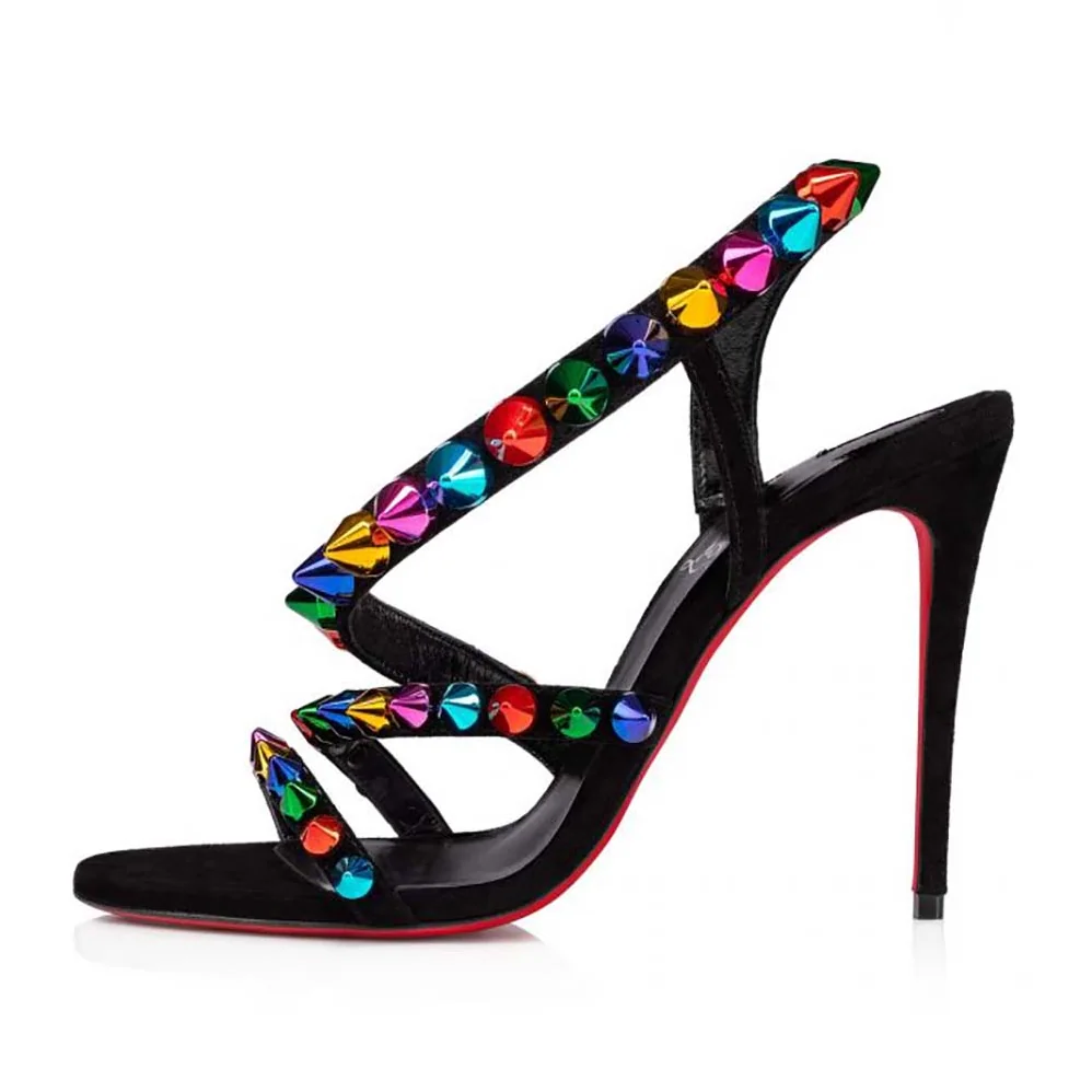 Christian Louboutin Spikita Strap 100 mm Heel Height for Women in Black Christian Louboutin Spikita Strap 100 mm Heel Height for Women in Black