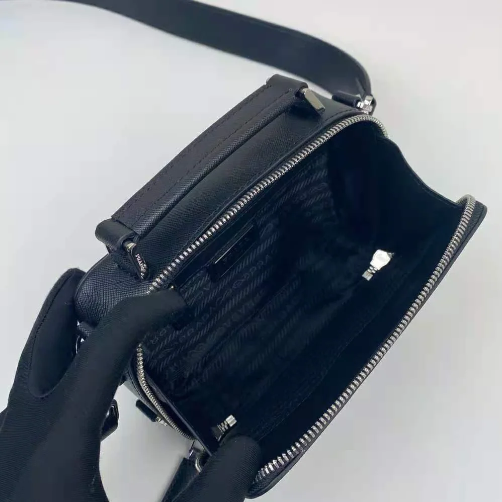 Prada Prada Brique Saffiano Leather Cross-Body Bag for Men in Black