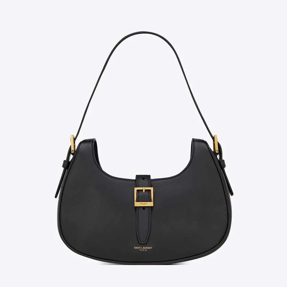 Saint Laurent YSL Le Fermoir Hobo Bag in Shiny Leather for Women Saint Laurent YSL Le Fermoir Hobo Bag in Shiny Leather for Women