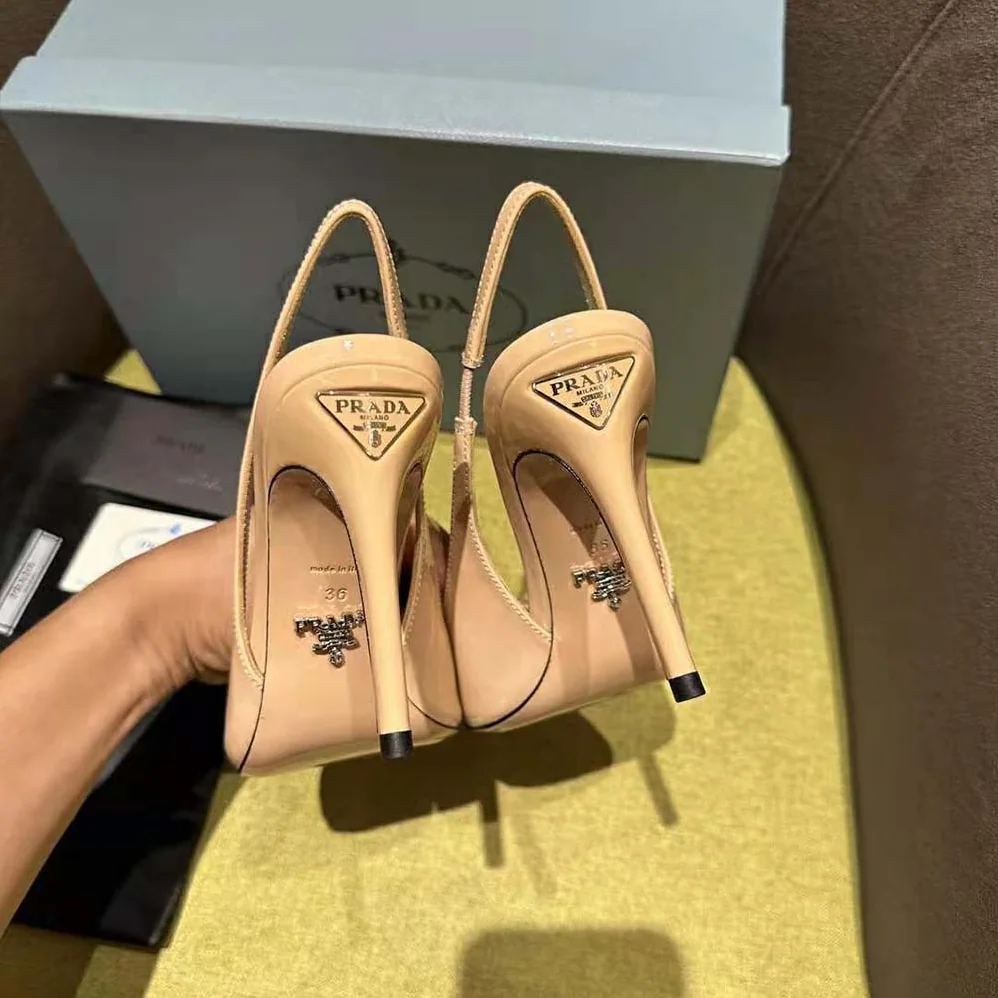 Prada Patent Leather Slingbacks for Women in Pink