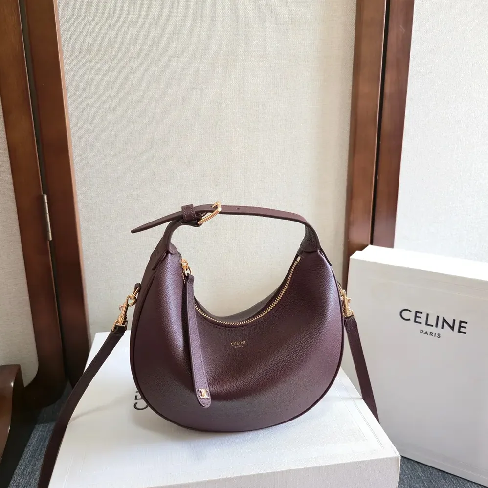 Celine Teen Celine Lulu in Grained Calfskin for Women in Deep Burgundy