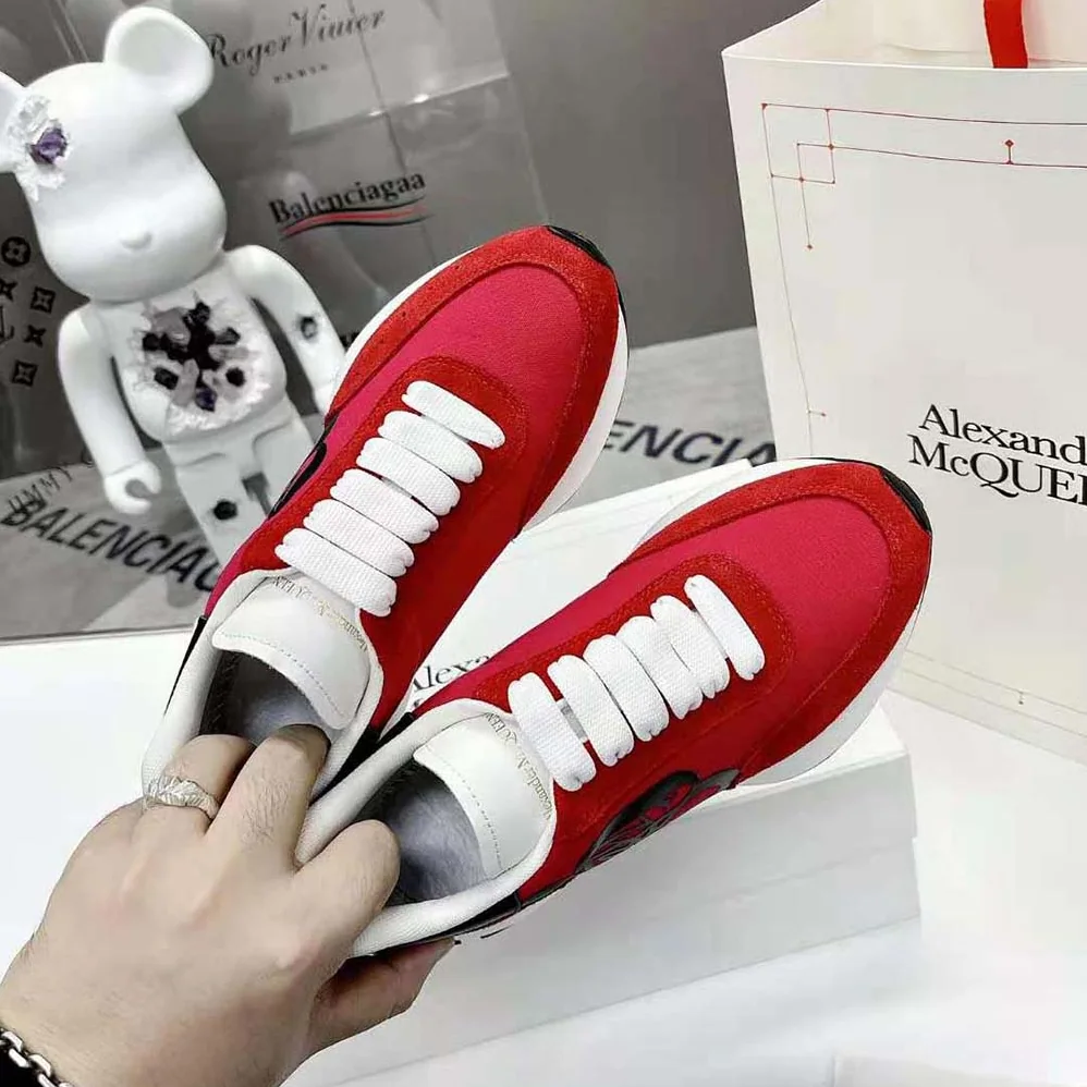 Alexander Mcqueen Sprint Runner in Lust Red for Unisex Alexander Mcqueen Sprint Runner in Lust Red for Unisex