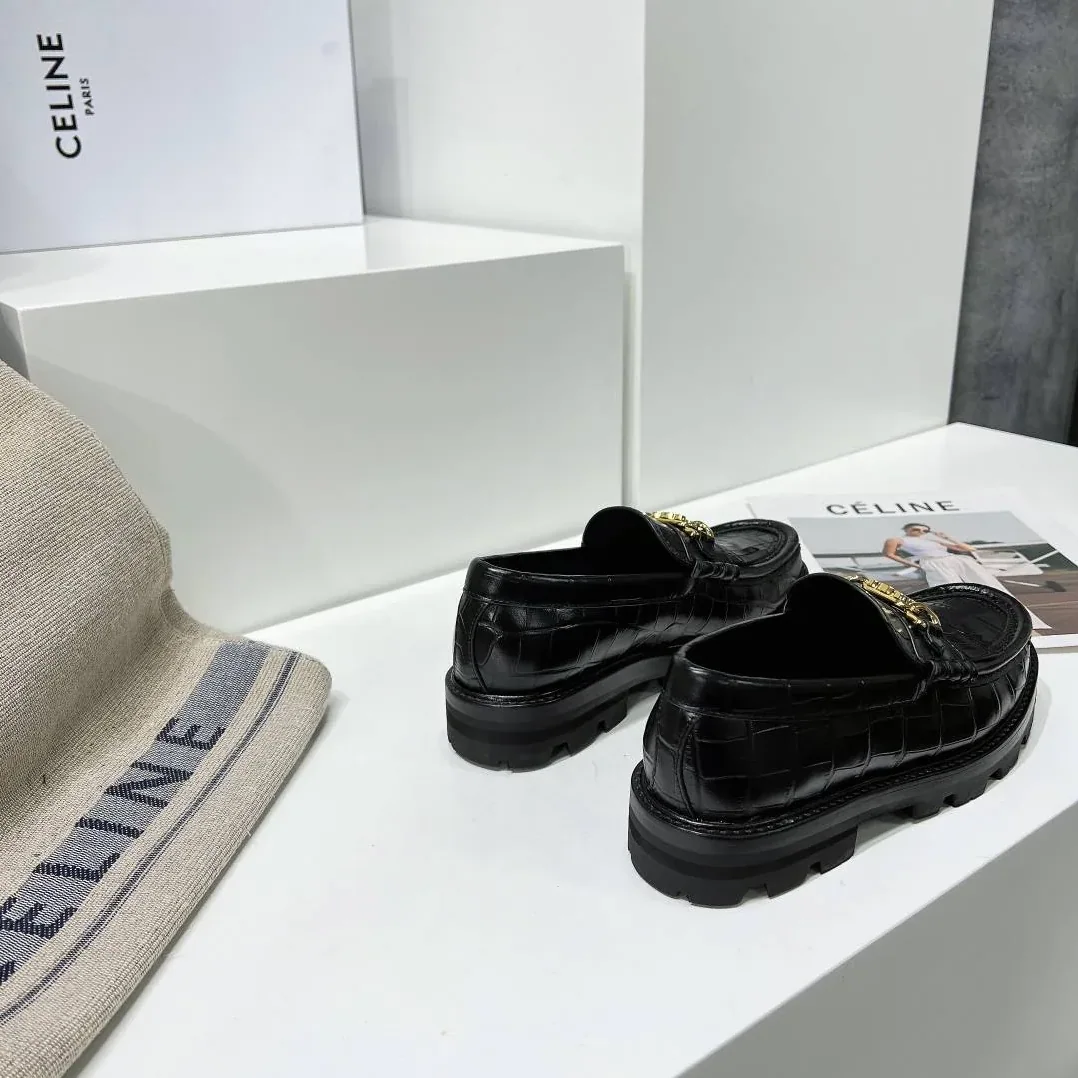 Celine Margaret Loafer With Triomphe Black Celine Margaret Loafer With Triomphe Black