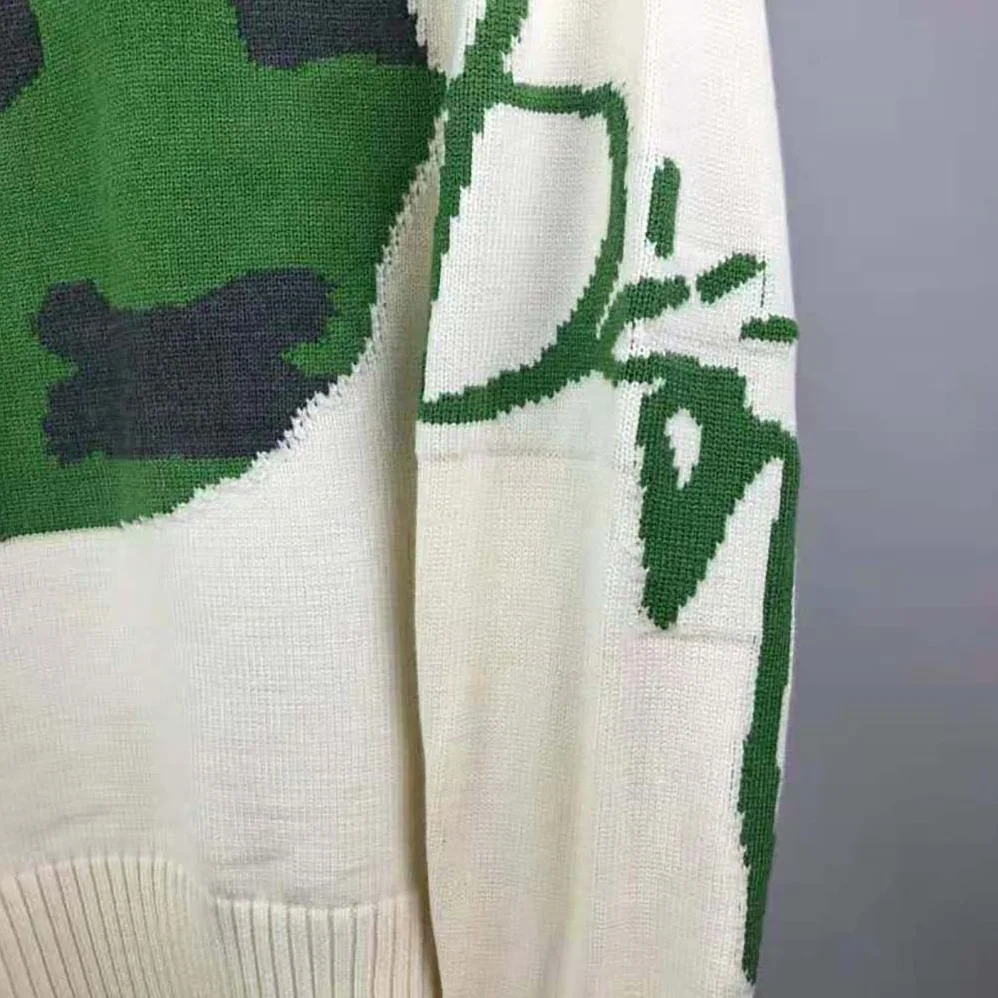 Dior Oversized Cactus Jack Dior Sweater Ecru Wool Knit for Men
