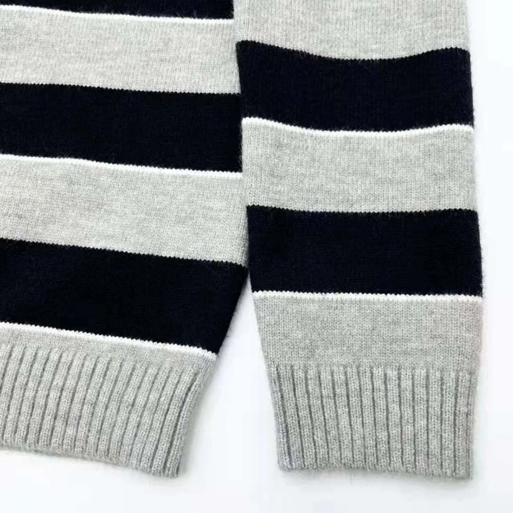 Celine Triomphe Crew Neck Sweater in Striped Wool for Women Celine Triomphe Crew Neck Sweater in Striped Wool for Women