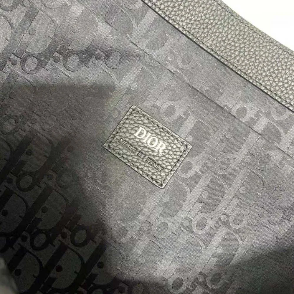 Dior Safari Tote Bag Black Grained Calfskin for Men