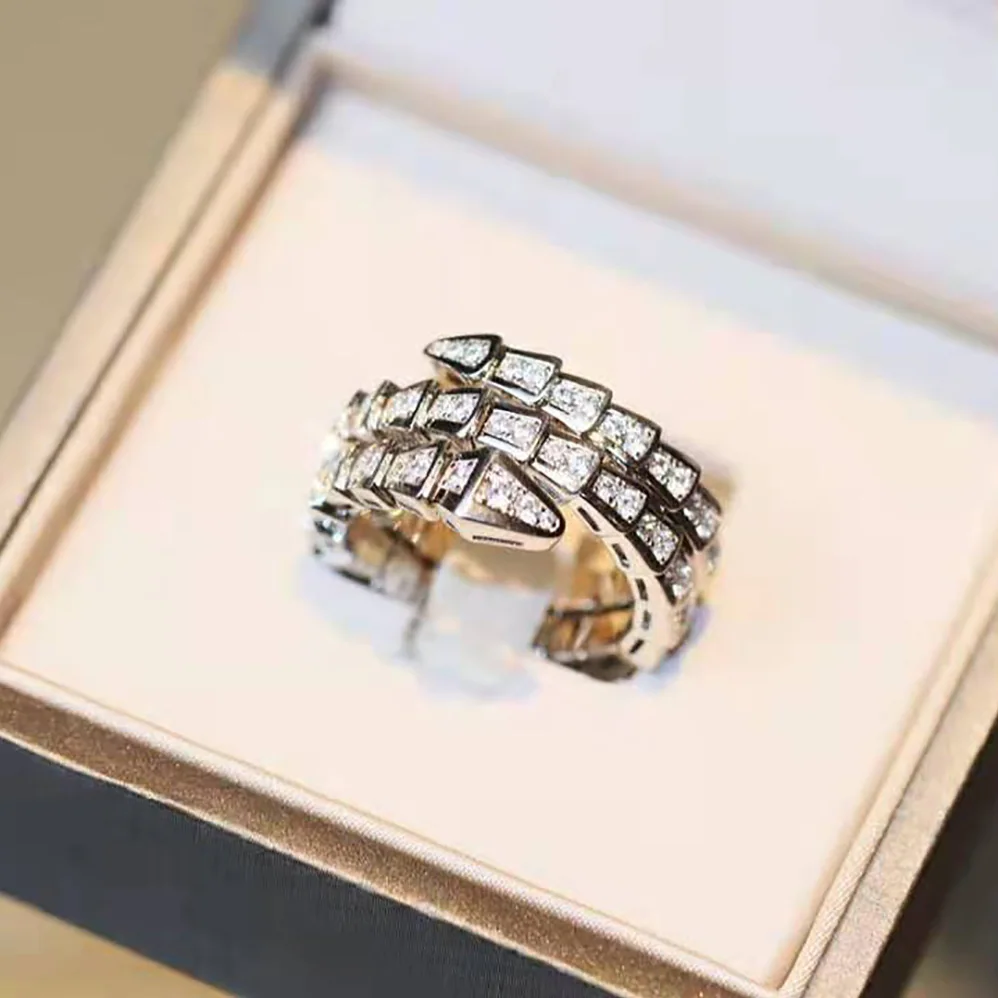 Bvlgari Serpenti Viper Two-coil 18 KT White Gold Ring for Women