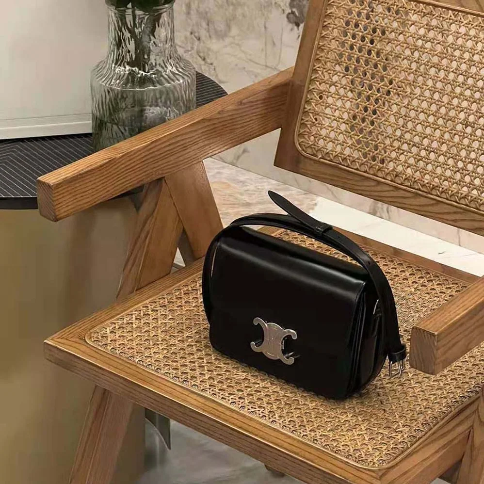Celine Teen Triomphe Bag in Shiny Calfskin for Women Celine Teen Triomphe Bag in Shiny Calfskin for Women