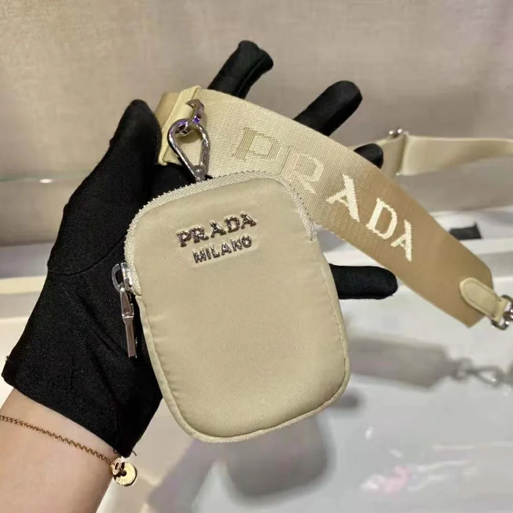 Prada Pocket Nylon and Brushed Leather Bag for Women