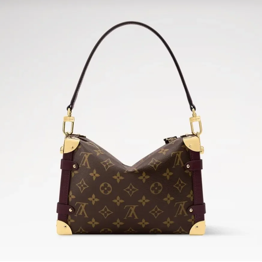Louis Vuitton Side Trunk MM Shoulder Bag in Brown Monogram Gold Hardware