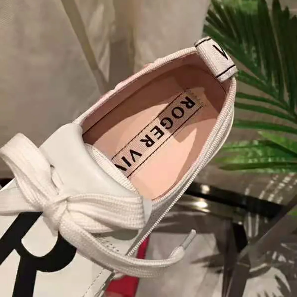 Roger Vivier Call Me Vivier Patch Sneakers for Women in White Roger Vivier Call Me Vivier Patch Sneakers for Women in White
