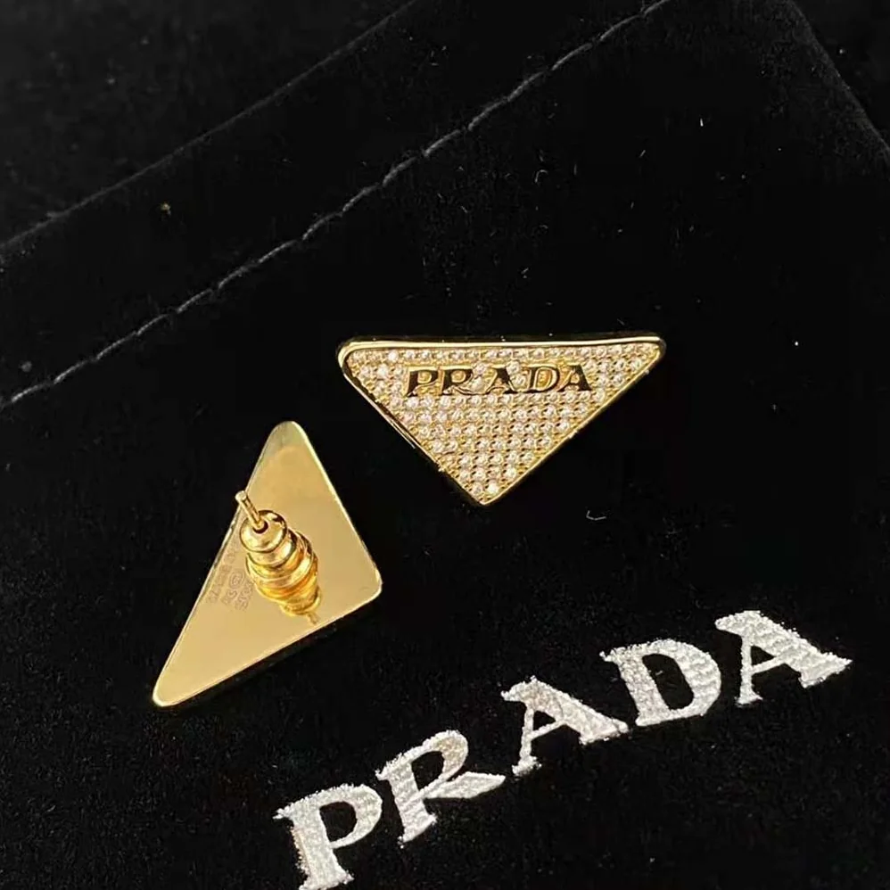 Prada Crystal Logo Jewels Zirconia Earrings for Women Prada Crystal Logo Jewels Zirconia Earrings for Women