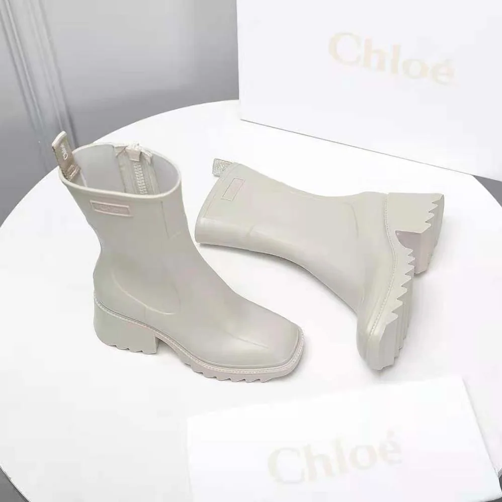 Chloe Betty Rain Boot in 50 mm Heel Height for Women in Beige