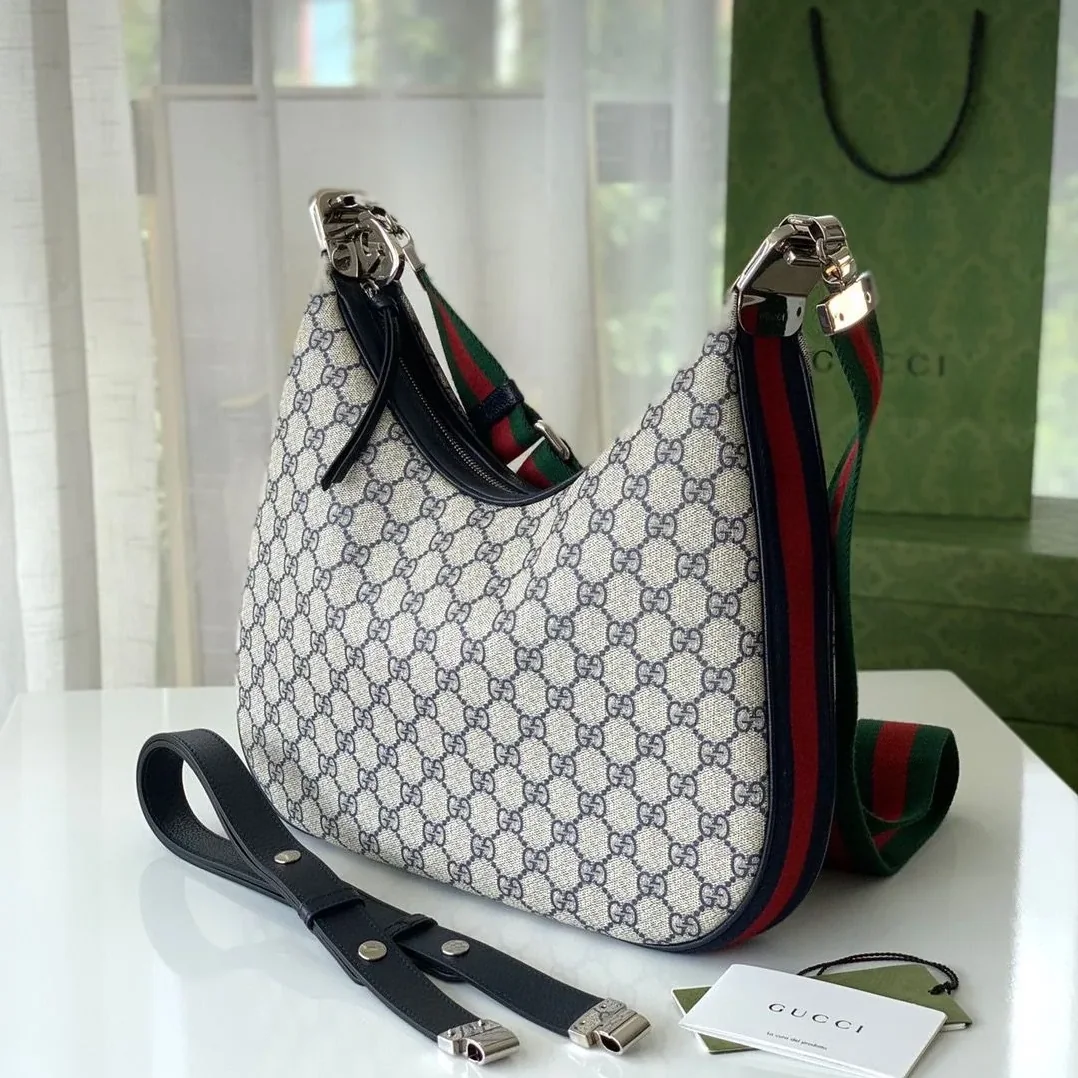Gucci Attache Small Shoulder Bag in Beige GG Gucci Attache Small Shoulder Bag in Beige GG