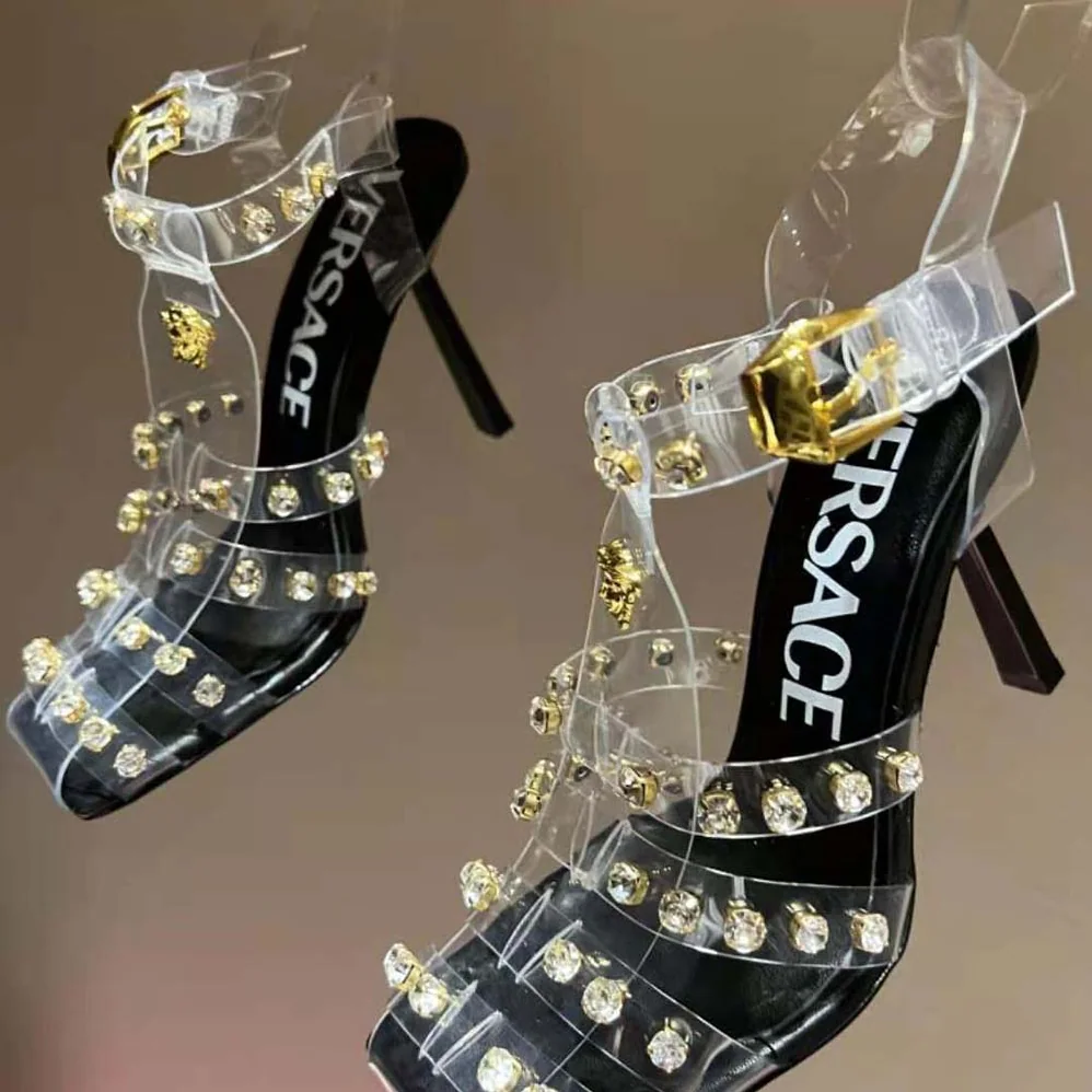 Versace Medusa Cage Sandals for Women in Black
