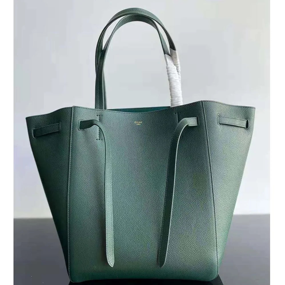 Celine Small Cabas Phantom in Soft Grained Calfskin for Women in Green