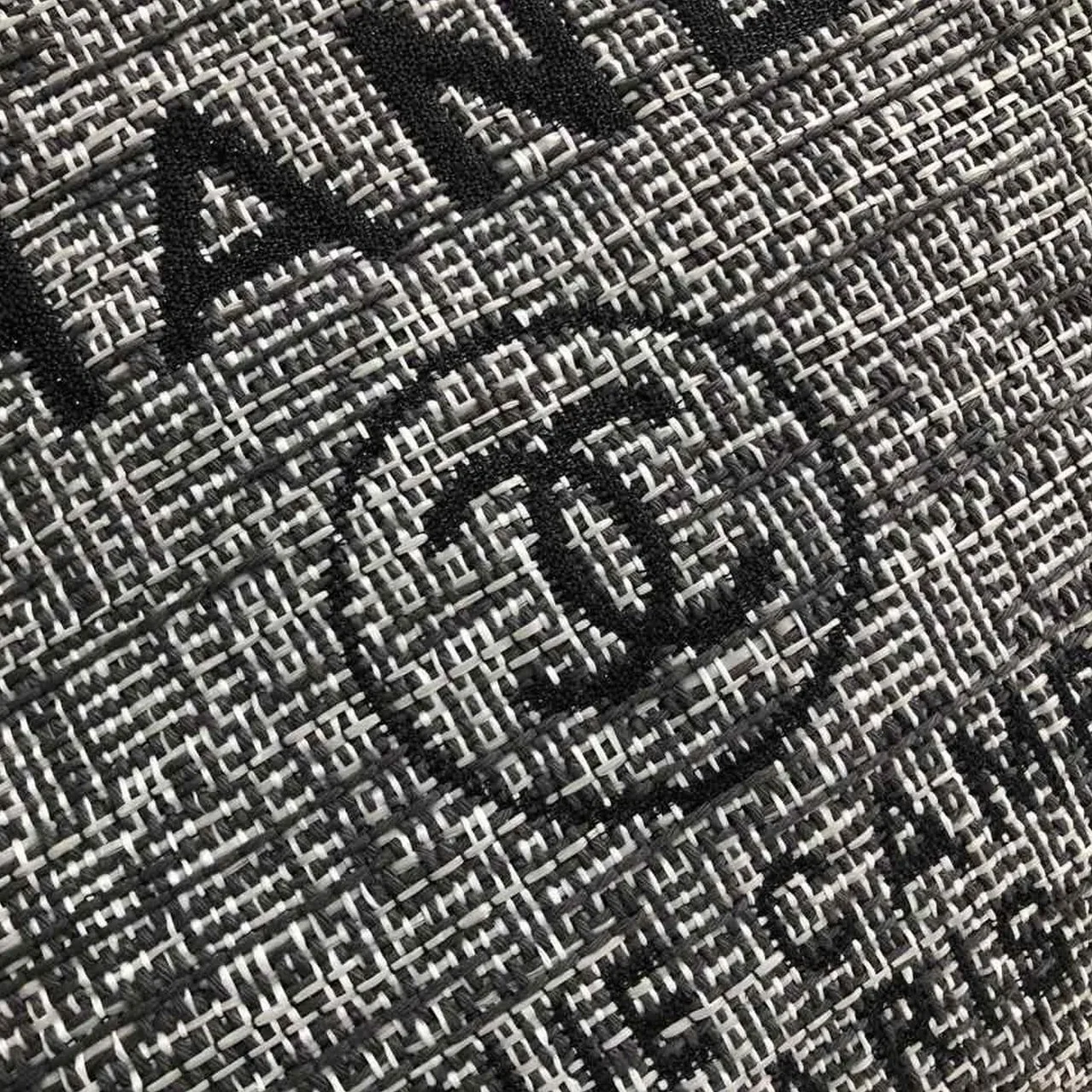 Chanel Deauville Tote Bag in Raffia Canvas, Black/White , /