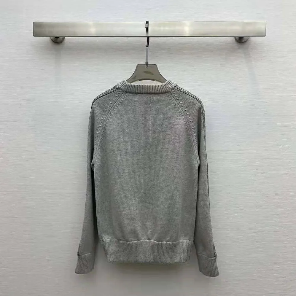 Dior Sweater with Dior Oblique Inserts Gray Cotton Jersey for Men