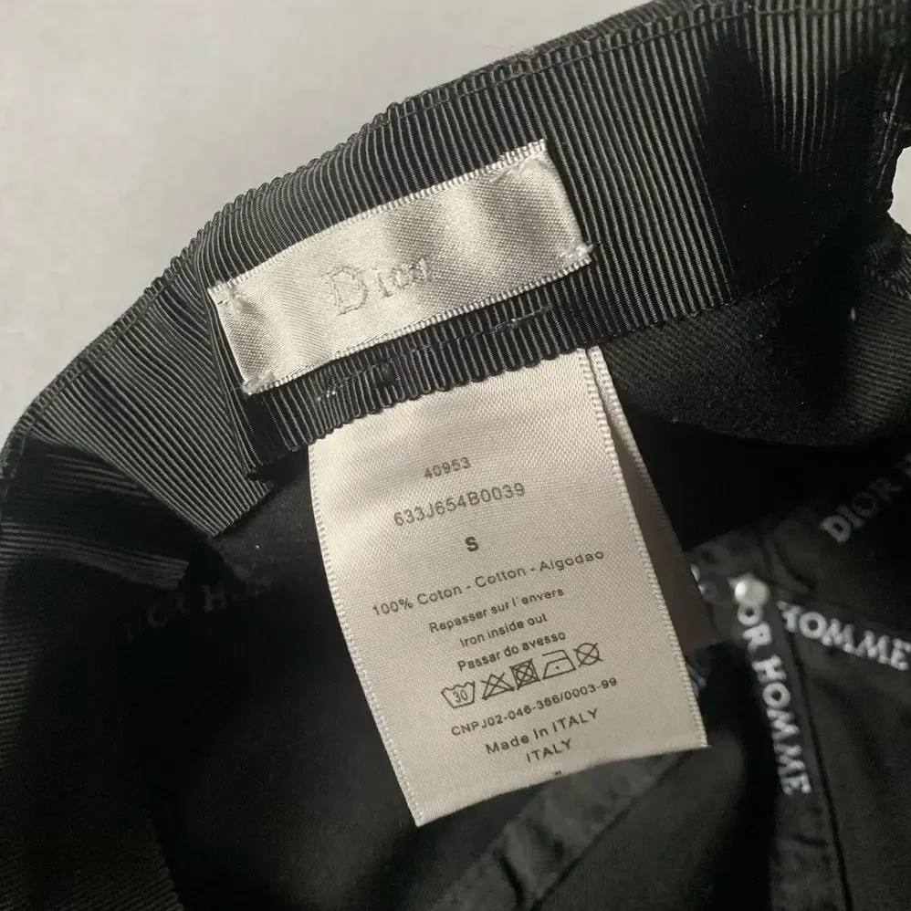 Dior Ribbon Cap Black Cotton Canvas for Unisex Dior Ribbon Cap Black Cotton Canvas for Unisex