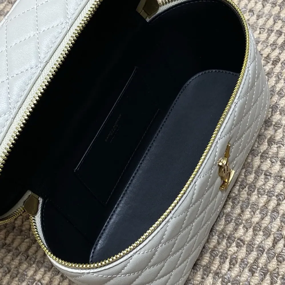 Saint Laurent YSL Gaby Large Vanity Bag In Lambskin for Women in White