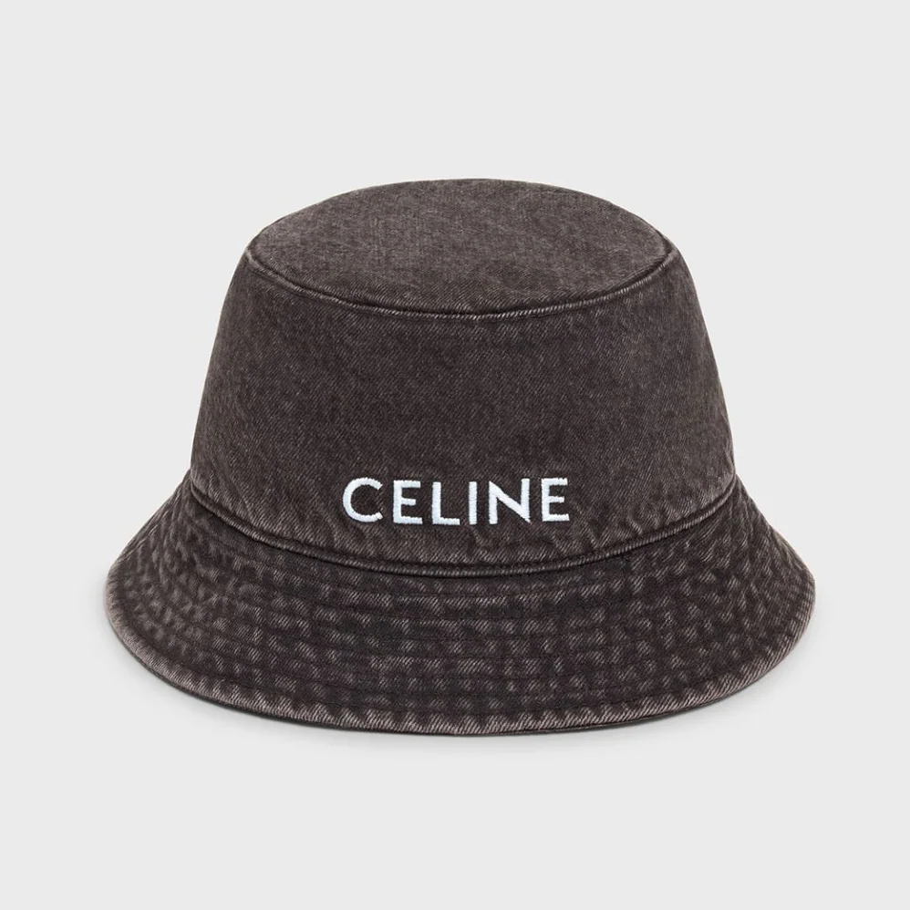 Celine Bucket Hat in Denim for Women in Black Celine Bucket Hat in Denim for Women in Black
