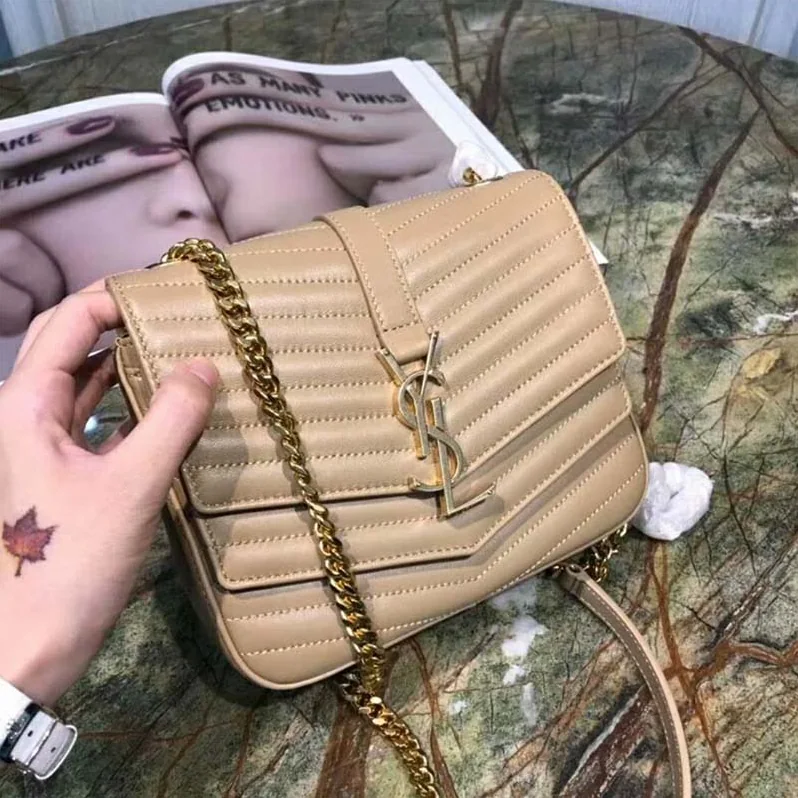 Saint Laurent YSL Sulpice Small in Matelasse Leather for Women in Sandy Saint Laurent YSL Sulpice Small in Matelasse Leather for Women in Sandy