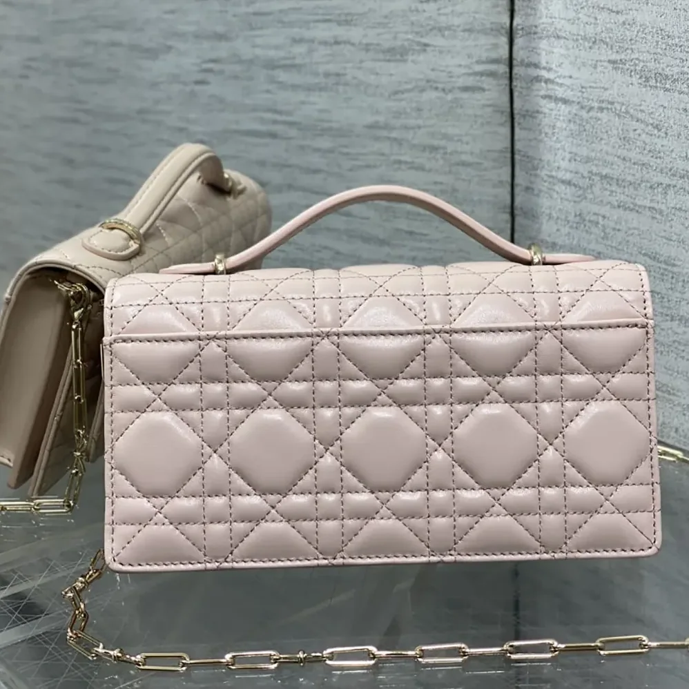 Dior My Dior Mini Bag Rose Soupir Cannage Lambskin for Women