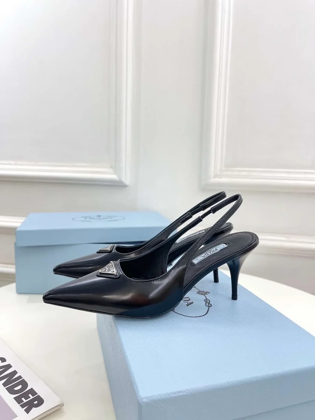 Prada Slingback Spike Pumps Black Prada Slingback Spike Pumps Black
