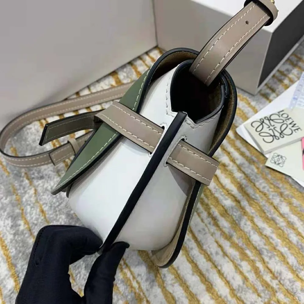 Loewe Small Gate Bag in Soft Calfskin for Women in Green