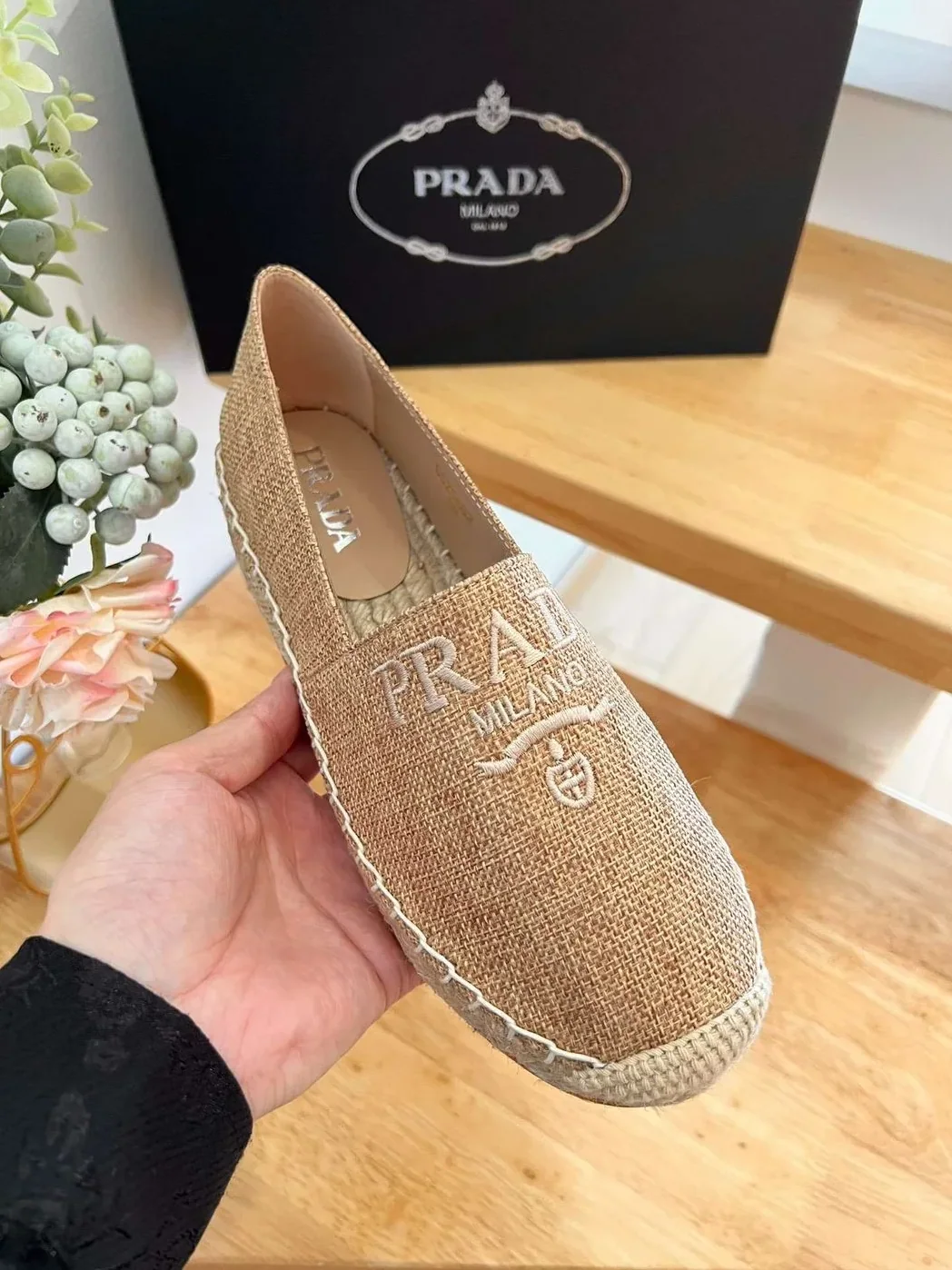 Prada Linen Espadrilles Brown Prada Linen Espadrilles Brown