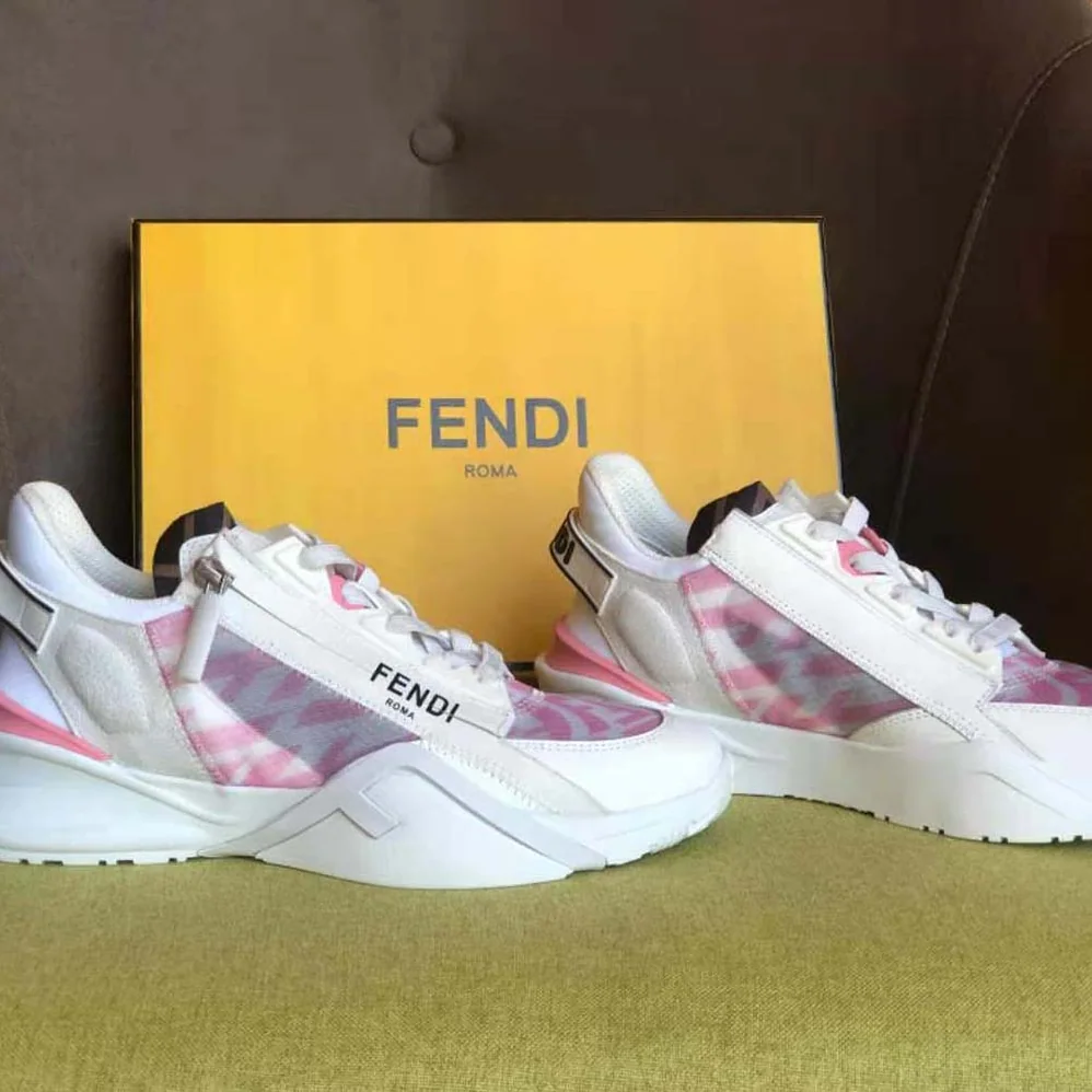 Fendi Flow Pink Nylon Low Tops for Women