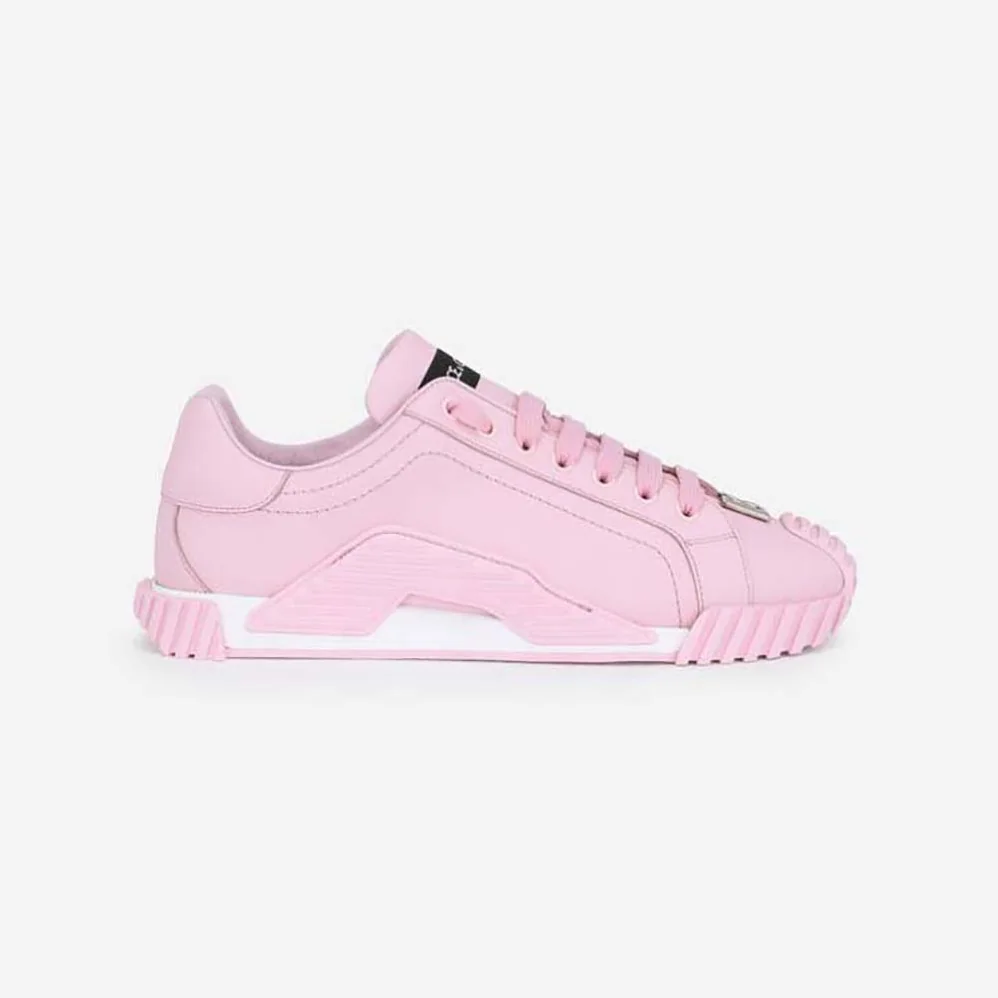 Dolce Gabbana D&G Calfskin NS1 Sneakers with DG Logo for Unisex in Pink Dolce Gabbana D&G Calfskin NS1 Sneakers with DG Logo for Unisex in Pink
