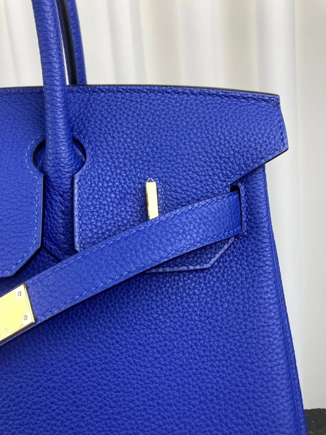 Hermes Birkin 30 Top Handle Bag in Blue Gold Hardware Hermes Birkin 30 Top Handle Bag in Blue Gold Hardware