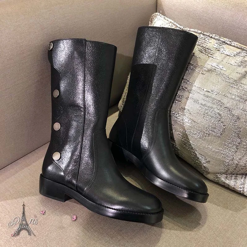 Dior Shoes Diorodeo Calfskin Leather Ankle Boot 35mm Heel Hight for Women in Black