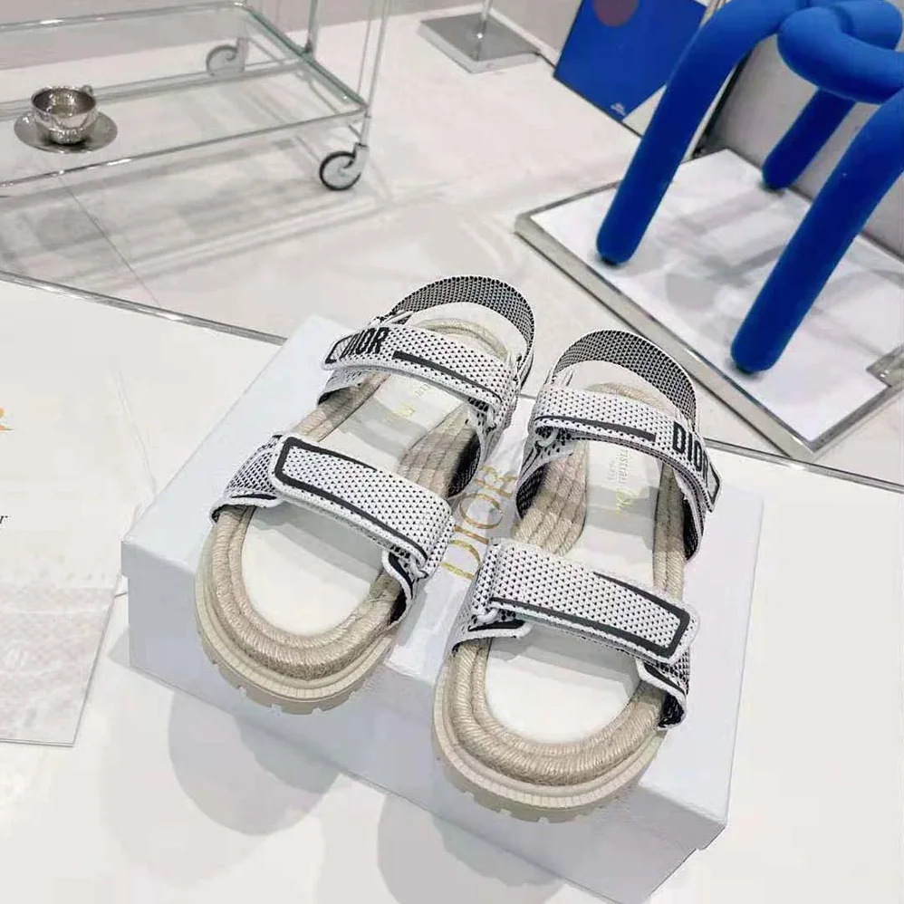 Dior Dioract Sandal White and Black Technical Mesh and Rubber for Women