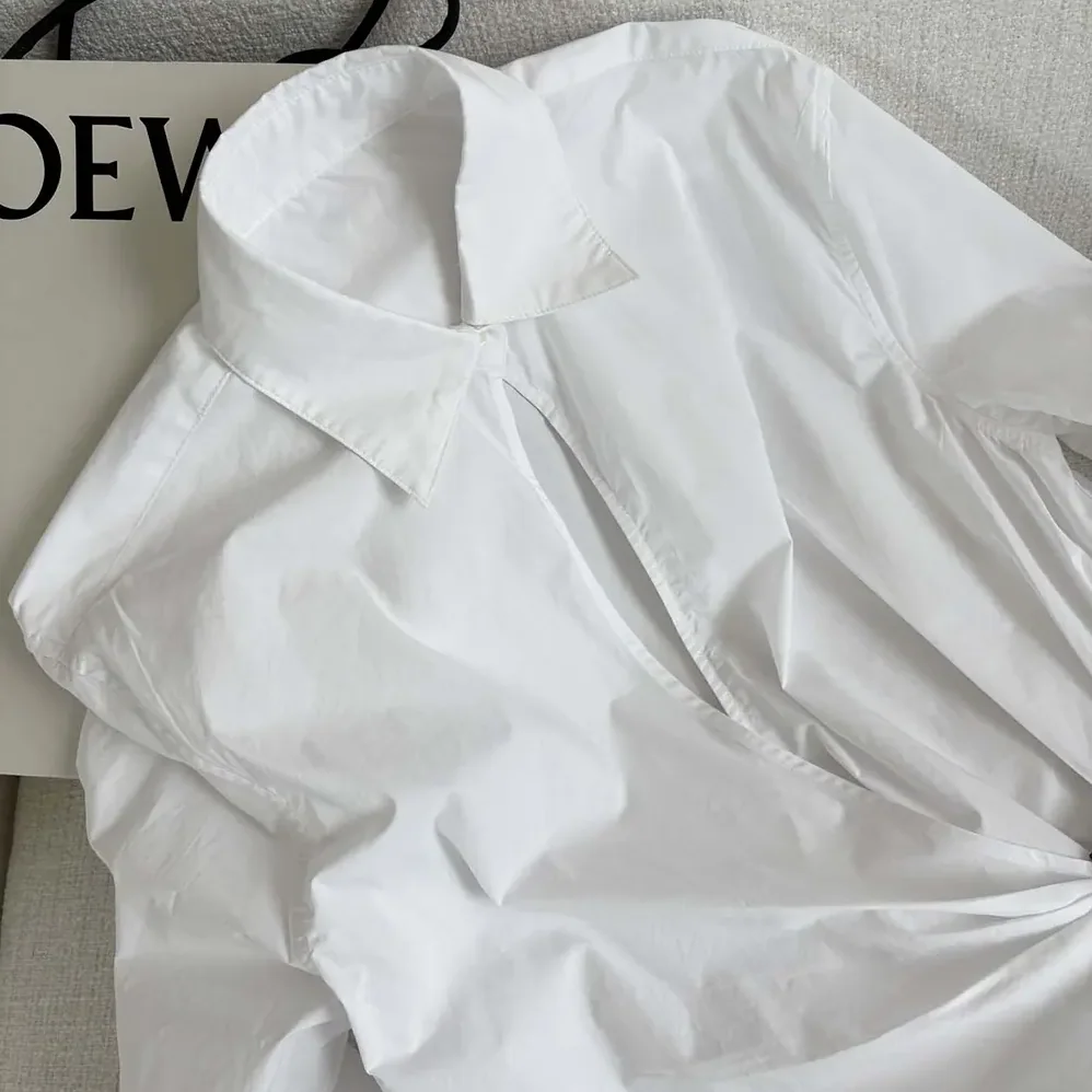Loewe Draped Shirt in Cotton for Women in White