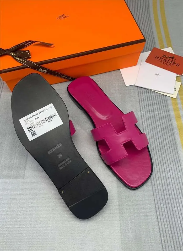 Hermes Oran Sandal Dark Pink