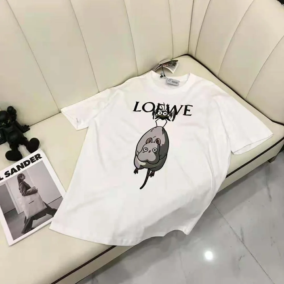 Loewe Yu-Bird T-shirt in Cotton for Women in White Loewe Yu-Bird T-shirt in Cotton for Women in White