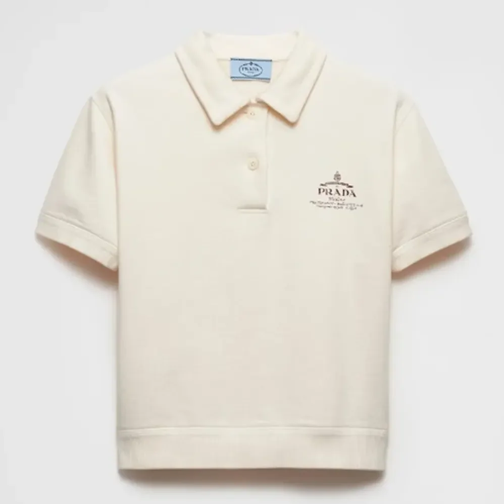Prada Fleece Polo Natural Shirt in a Fleece Design for Women Prada Fleece Polo Natural Shirt in a Fleece Design for Women