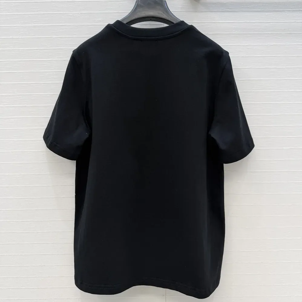 Burberry Crystal EKD Cotton T-shirt for Women in Black Burberry Crystal EKD Cotton T-shirt for Women in Black